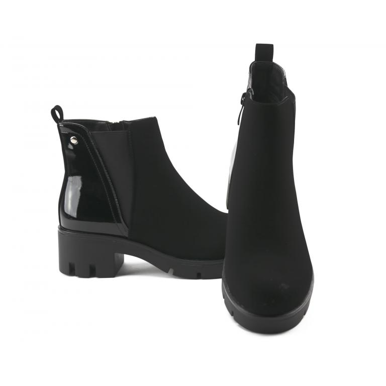 Half Lacquer Boots - zwart