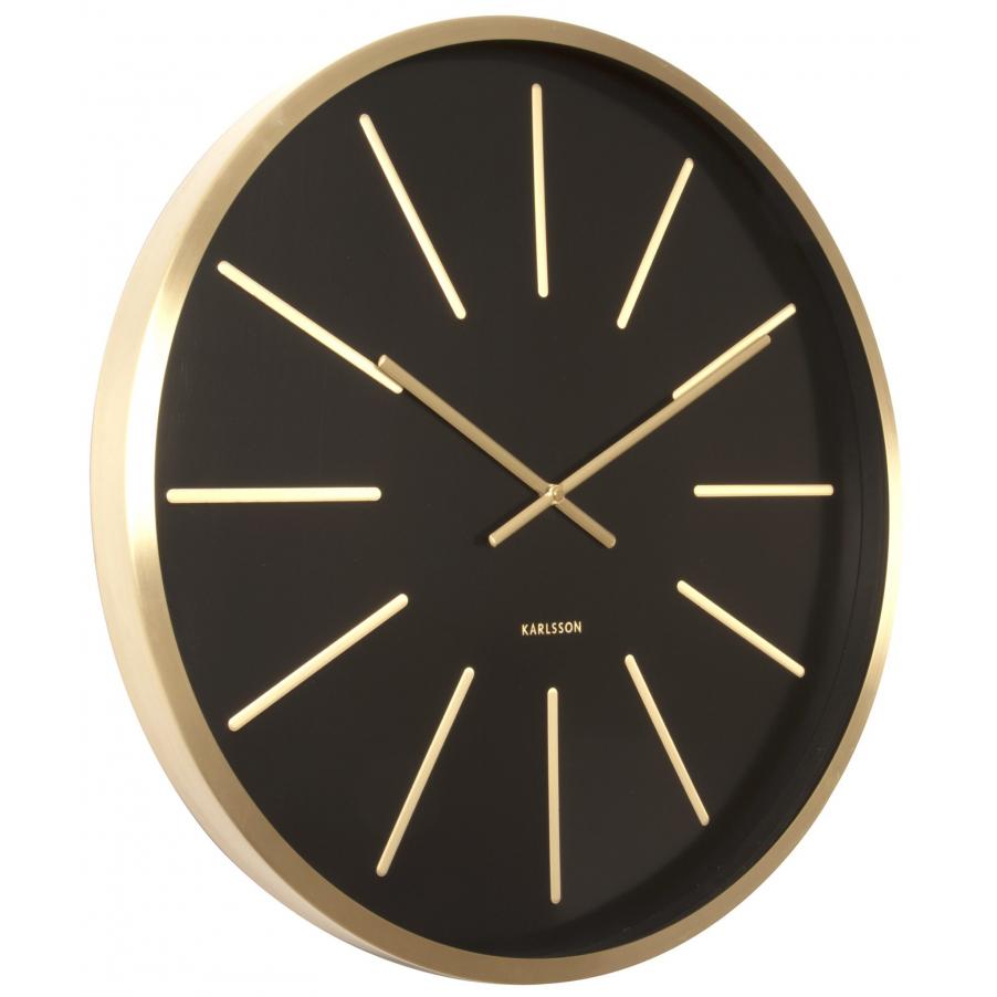 Karlsson Maxiemus Brass wandklok - zwart/goud - 60cm