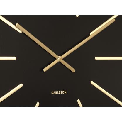 Karlsson Maxiemus Brass wandklok - zwart/goud - 60cm