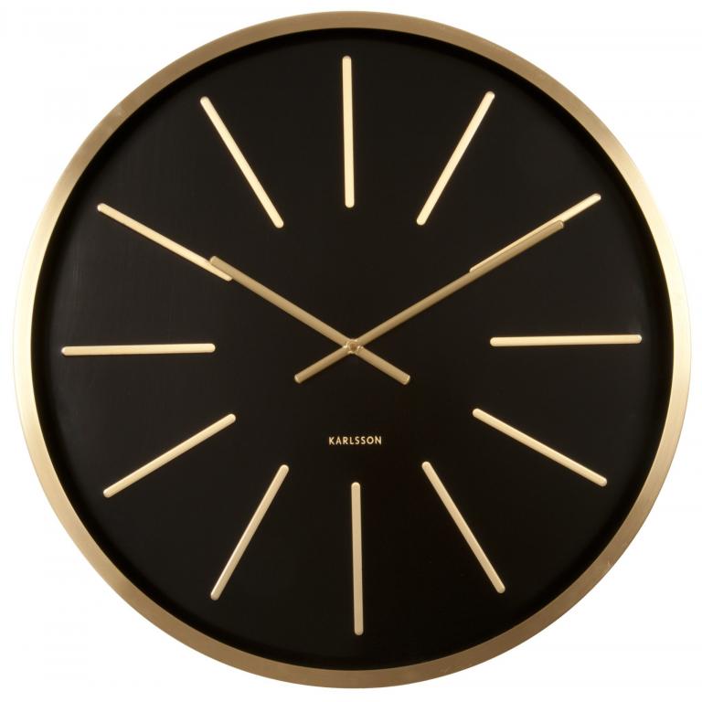 Karlsson Maxiemus Brass wandklok - zwart/goud - 60cm