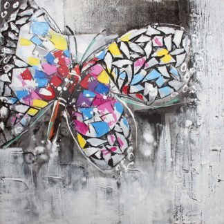 Vlinder Abstract - Canvas schilderij - Olieverf