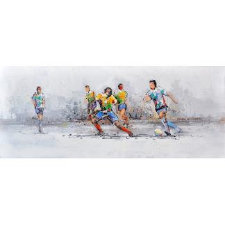 Voetbal wedstrijd - Canvas schilderij - Olieverf