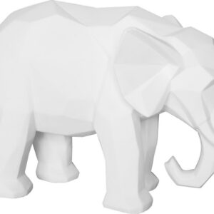Decoratief Beeld Origami Olifant - Wit