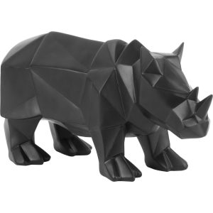 Decoratief Beeld Origami Neushoorn - Zwart