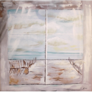 Uitzicht Op De Noordzee Olieverfschilderij Op Linnen 100x100 cm