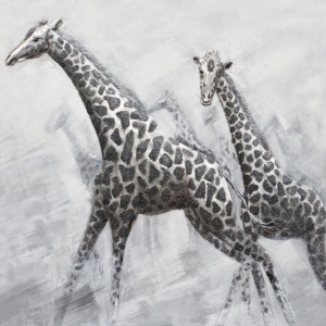 Giraffen Olieverfschilderij Op Linnen 100x100 cm