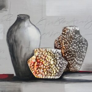 Vazen Olieverfschilderij Op Linnen 60x150 cm