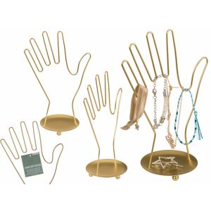 Gouden Metalen Sierradenhouder Hand