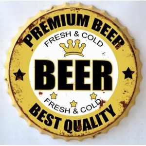 Wanddecoratie Bierdop/Kroonkurk Premium Beer