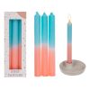 Neon Kaarsen (Set Van 3), Apricot/Turquoise