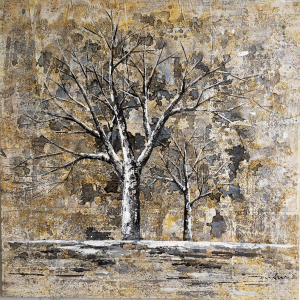 Bomen Olieverfschilderij Op Linnen 100x100 cm