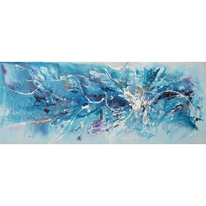 All Blue Olieverfschilderij Op Linnen 60x150 cm