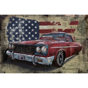 Chevrolet Oldtimer 3D Metaal Schilderij 80x120 cm