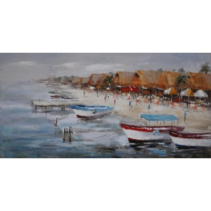 Strand Olieverfschilderij Op Linnen 60x150 cm