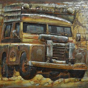 Adventurous Travel Jeep 3D Metaal Schilderij 60x80 cm