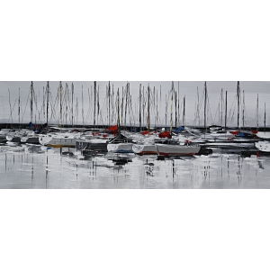 Jachthaven Olieverfschilderij Op Linnen 60x150 cm