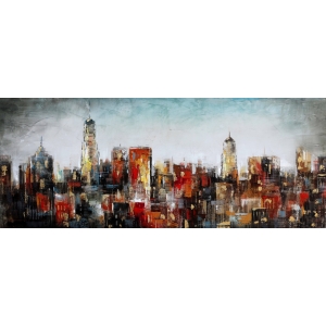 City Olieverfschilderij Op Linnen 60x150 cm