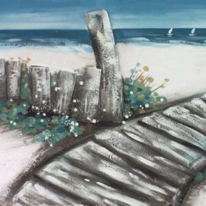 Beach Olieverfschilderij Op Linnen 60x150 cm