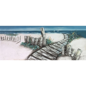 Beach Olieverfschilderij Op Linnen 60x150 cm