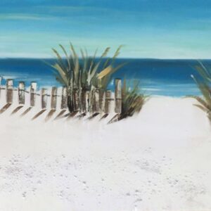 Zonnig Strand Olieverfschilderij Op Linnen 60x150 cm
