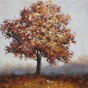 Boom In Herfst Sfeer Olieverfschilderij Op Linnen 100x100 cm