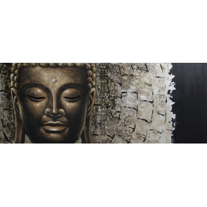 Boeddha China Olieverfschilderij Op Linnen 60x150 cm