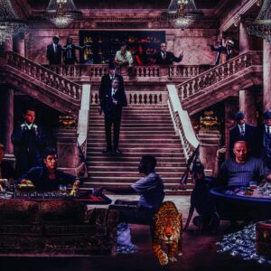 Glasschilderij Gangsters In Casino - 100 x 150cm