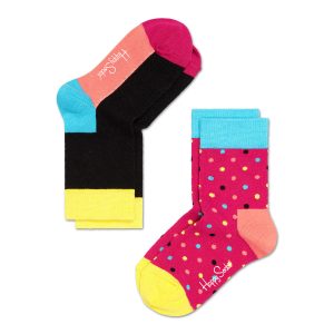 2-Pack Happy Socks Kids Small Dot Sokken, Roze