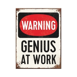Warning Genius At Work - Magneet