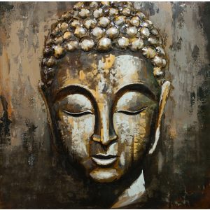 3D Metaal Schilderij - Boeddha