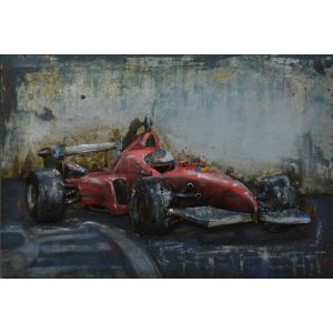 3D Metaal Schilderij - Formule 1 Wagen