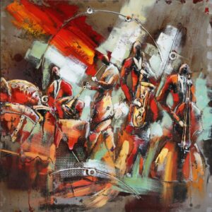 3D Metaal Schilderij - Jazz Band Live