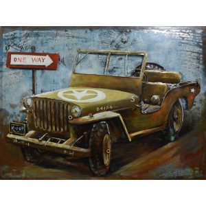 3D Metaal Schilderij - Jeep / Willys MB