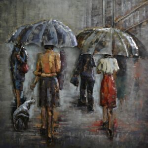 3D Metaal Schilderij - Regenachtig