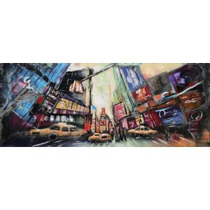 3D Metaal Schilderij - New York Times Square