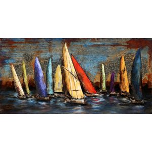 3D Metaal Schilderij - Zeilboten, Regatta