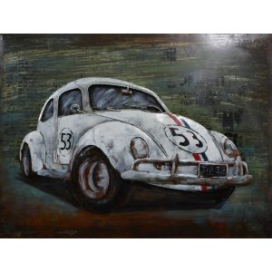 3D Metaal Schilderij - Volkswagen Kever, Herbie