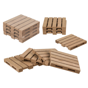 4 Stuks Houten Pallet Glazen Onderzetters