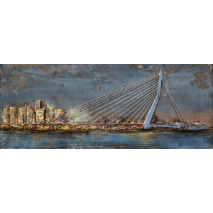 Rotterdam 3D Metaal Schilderij 60x150 cm