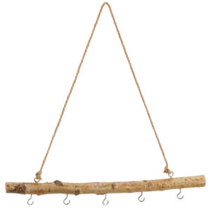 Decoratieve Houten Stok Met Haken Om Iets Op Te Hangen - 50 cm