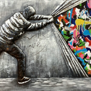 Graffiti 3D Metaal Schilderij 80x120 cm