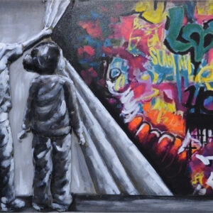 Graffiti 3D Metaal Schilderij 60x150 cm