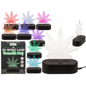 3D Effect Lamp Cannabis Leaf