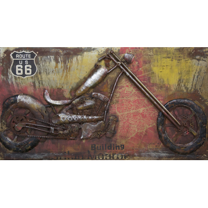 Harley Davidson 3D Metaal Schilderij 70x140 cm