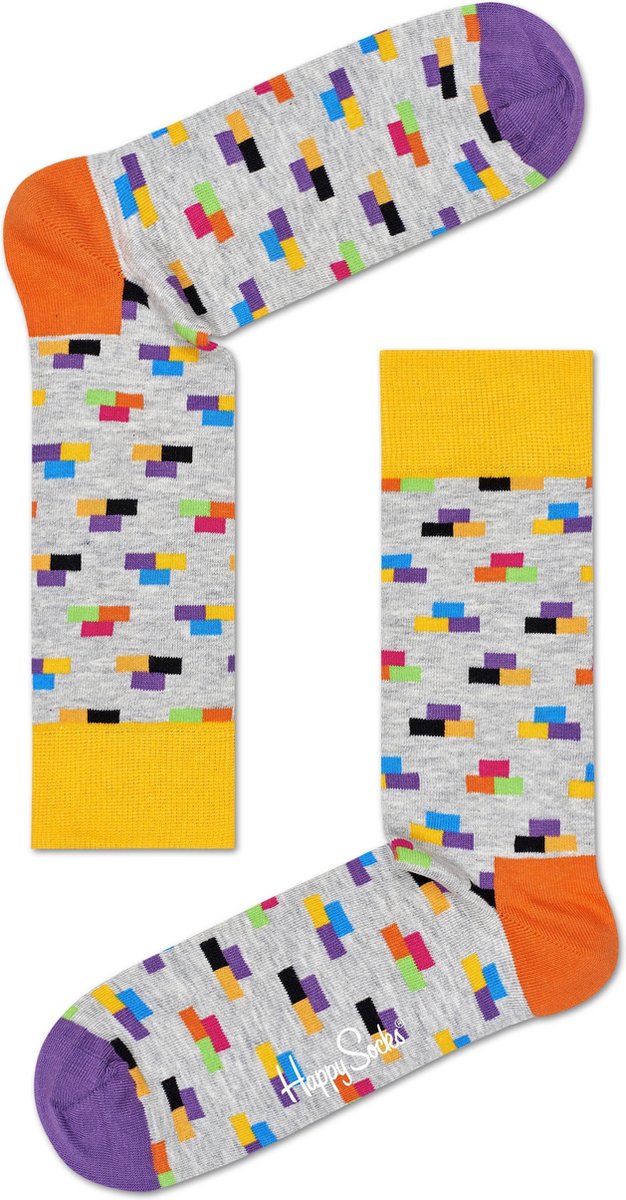 Happy Socks Brick Sokken - Grijs/Multi