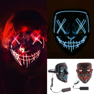 Halloween Purge LED Masker - Carnaval Masker - 3 Lichtstanden