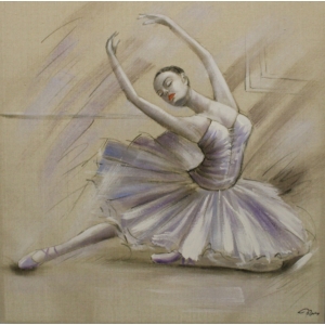 Ballerina Olieverfschilderij Op Linnen 100x100 cm