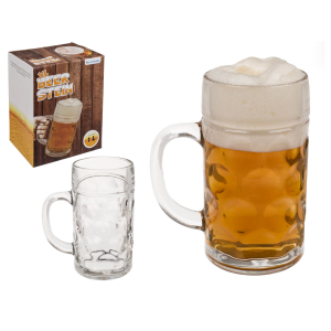 XL Glazen Bier Mok (1 Liter)