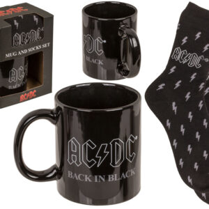 Cadeauset AC/DC "Back in Black" Mok & Sokken