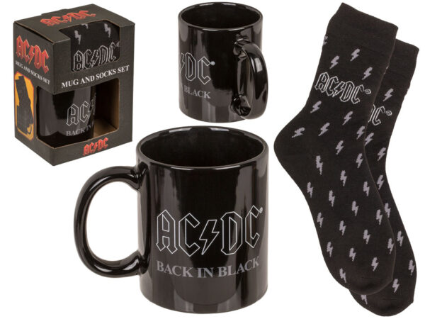 Cadeauset AC/DC "Back in Black" Mok & Sokken